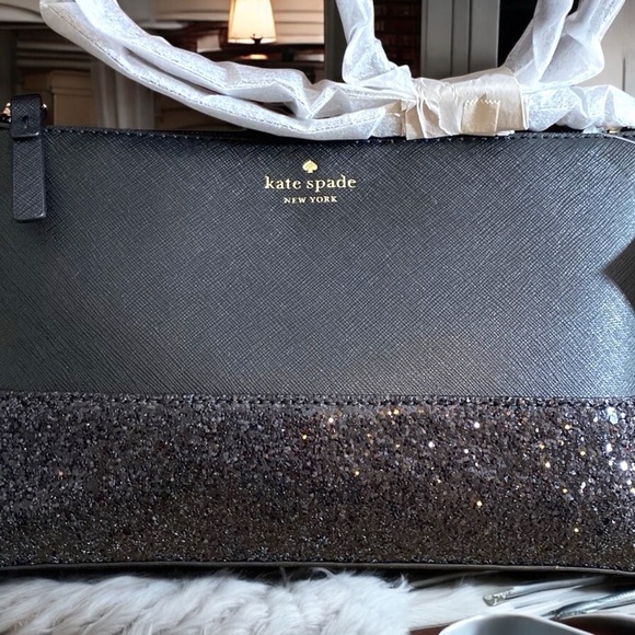 Kate Spade NWT Flash Glitter Crossbody Black. - Picture 3 of 7